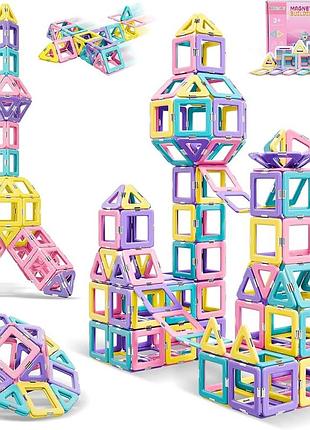 Магнітний конструктор cooljoy magnetic building blocks 40 деталей, дитячий набір з магнітними блоками 3+, різнокольоровий