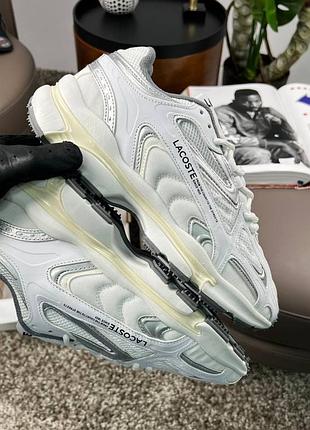 Мужские кроссовки lacoste l003 2k24 prm white silver beige