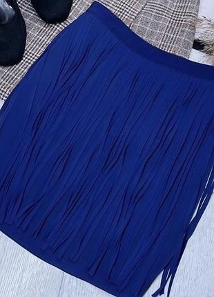 Літня спідниця zara m коротка спідниця з довгою бахромою синя спідниця зара