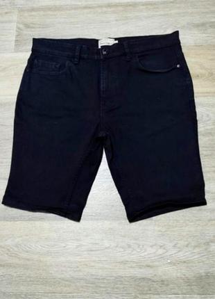 Чоловічі джинсові шорти next denim goods co, розмір 34 skinny fit, чорні.