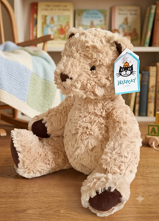 Jellycat ведмедик едвард, бежевий класичний плюшевий ведмедик з коричневими ногами, м'яка плюшева іграшка
