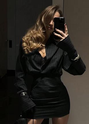 Костюм чорний сорочка та спідниця