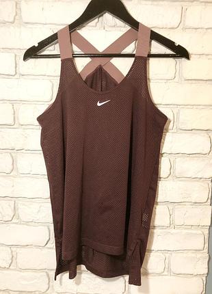 Спортивная майка nike elastika mesh tank top бордового цвета