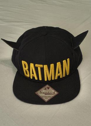 Original snapback batman - чорна кепка , бейсболка снепбек - бетмен з декоративними вушками - р. - 55 -60 см