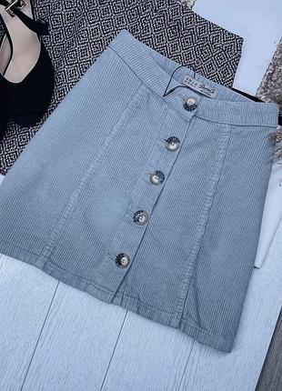Нова літня спідниця denim co m коротка спідниця трапеція спідниця на ґудзиках сіра