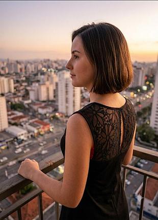 Маленькое черное платье desigual с оригинальной перфорацией и кружевом, размер m/l