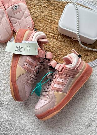 Стильные женские кроссовки adidas forum low bad bunny pink easter egg
