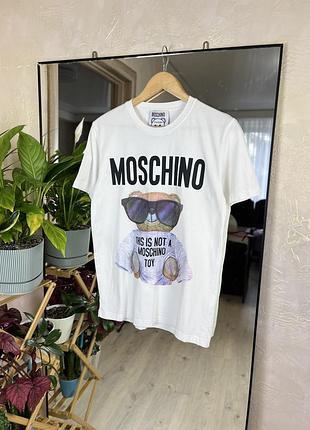 Футболка love moschino з принтом teddy bear щільний бавовна