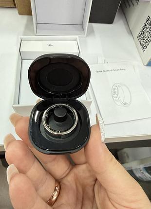 Смарт-кольцо r11c+ qring silver no9 для мониторинга здоровья и спорта, bluetooth, ip68