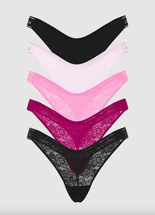 Трусики стринг logo cotton high-leg thong р.s victoria ́s secret