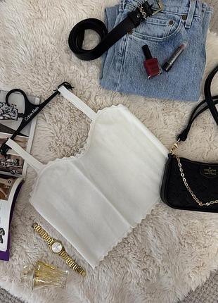 Молочний трикотажний топ zara у розмірі s