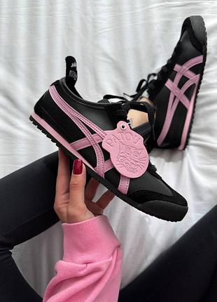 Стильные женские кроссовки asics onitsuka tiger mexico 66 black pink