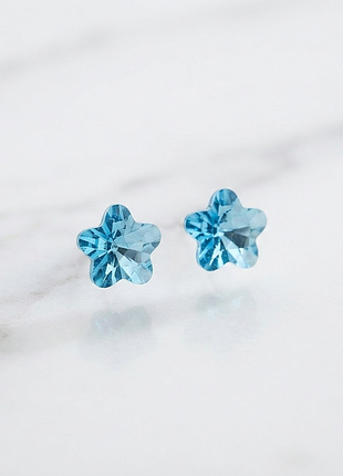 Сережки-пусети «зірочка» з кристалом swarovski xuping