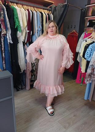 Сукня з рюшами  батал