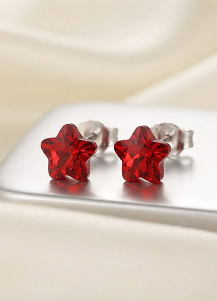 Серьги-пуссеты «звездочка» с кристаллом swarovski xuping