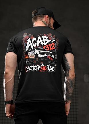 Тактическая футболка мужская selion acab black (ткань coolmax) xxxl