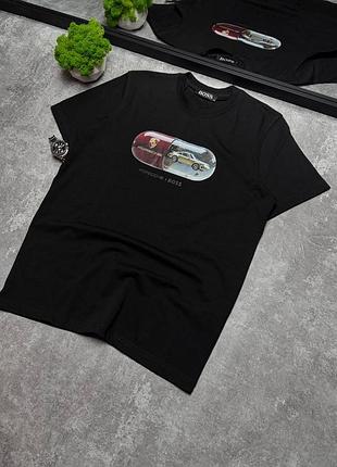 Чоловіча футболка boss × porsche , чорна