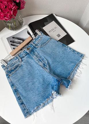 Сині щільні джинсові шорти міні блакитні zara
