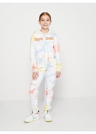 Подростковый спортивный костюм (худи + брюки) для девушки reebok 140 см neon melon