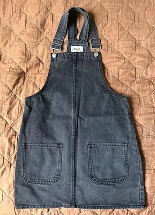 Чорна джинсова комбінезон-юбка жіноча denim co розмір 36