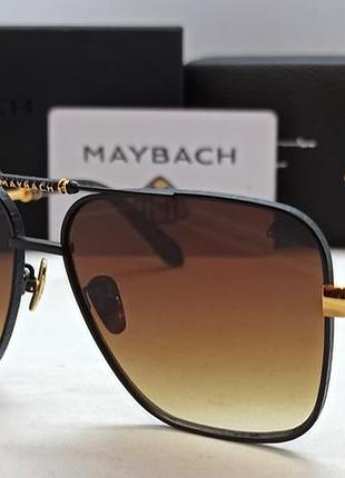 Maybach очки мужские солнцезащитные модные брендовые коричневый градиент в черном металле в брендовой упаковке мб