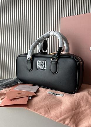 Miumiu arcadie leather bag black