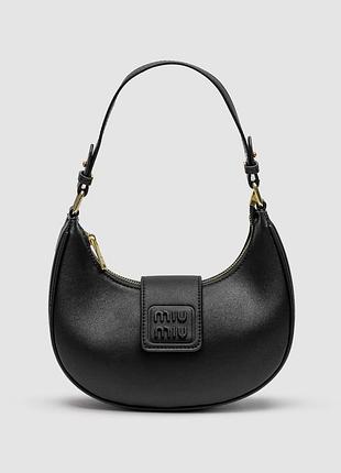 Leather hobo bag black