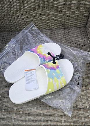 Чоловічі шлепки crocs classic tie-dye graphic slide