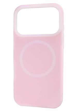 Чехол силиконовый magsafe для iphone 17 pro max защита камеры легкий розовый light pink