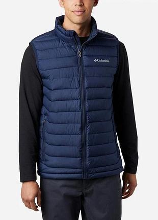 Жилет чоловічий columbia, regular fit, omni-heat з кишенями, сьобаний, чорного кольору, розмір l