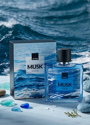 Туалетна вода musk marine + для нього, 75 млavon ейвон маск маріне