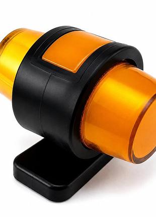 Фонарь габаритный (рожок) неоновый желтый-желтый трехсторонний 12-24v