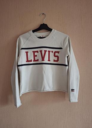 Свитшот levi's в молочном цвете с логотипом (оригинал).