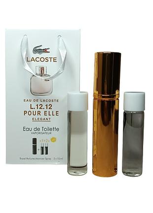 Духи женские (версия lacoste l.12.12 pour elle elegant) 3*15 мл.