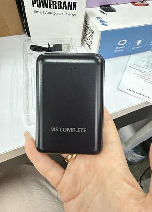 Повербанк ms complete r1 10000 ма·год, power bank з usb type-c та micro-usb, швидка зарядка, чорний