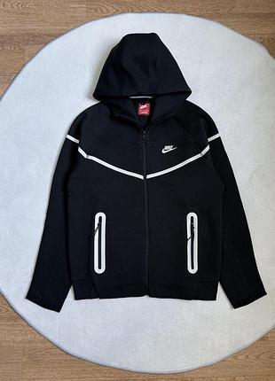 Зип-худи черная рефлектив nike tech flecce