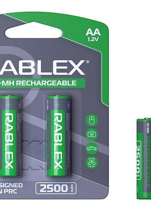 Аккумуляторы rablex aa ni-mh 2500 mah 1.2v, перезаряжаемые, 2 шт ft