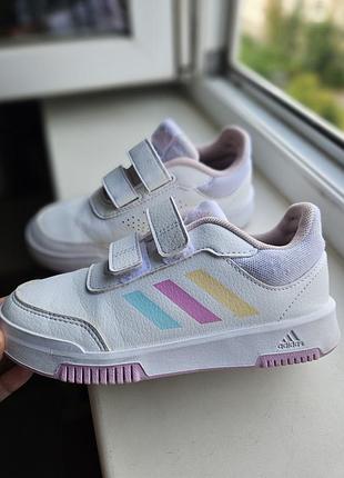 Детские белые кроссовки кеды adidas на девочку размер 31, стелька 20см на липучке