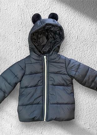 Демісезонна куртка з вушками для дівчаток piazza italia чорний (pit1501 209 black 12-18 (80 см))