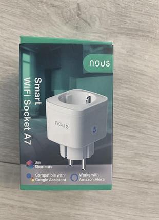 Розумна розетка nous wi-fi a7 smart plug 16a white