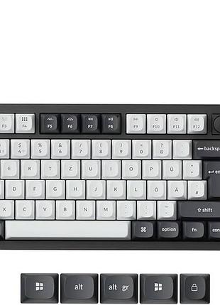 Беспроводная магнитная механическая клавиатура keychron q3 he tkl rgb, gateron nebula linear, iso-de, черная