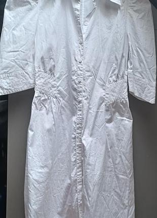 Платье-рубашка/халат летняя белоснежная h&amp;m меди