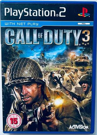 Call of duty 3, б/у, английская версия - диск для playstation 2