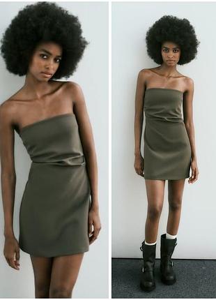 Сукня zara бандо корсетного стилю s