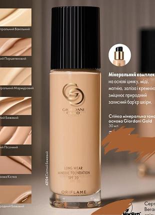 Стойкая минеральная тональная основа giordani gold