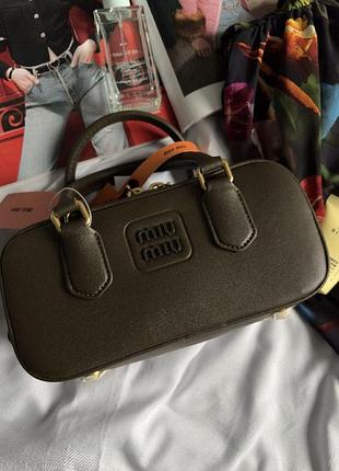 Miumiu arcadie leather bag olive