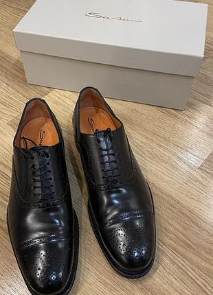 Чоловічі чорні броги santoni