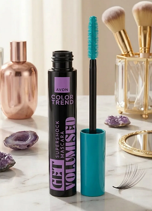 Туш для вій «супер об'єм» супершок в новому дизайні supershock avon, ейвон