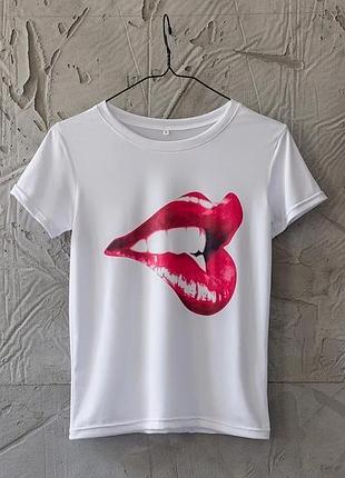 Футболка жіноча lips white s