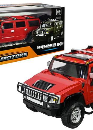 Машина на радіокеруванні pm1401red, 1:14 hummer h2,червоний колір, на акумулятор, у коробці 49x23x23 см. powermotors